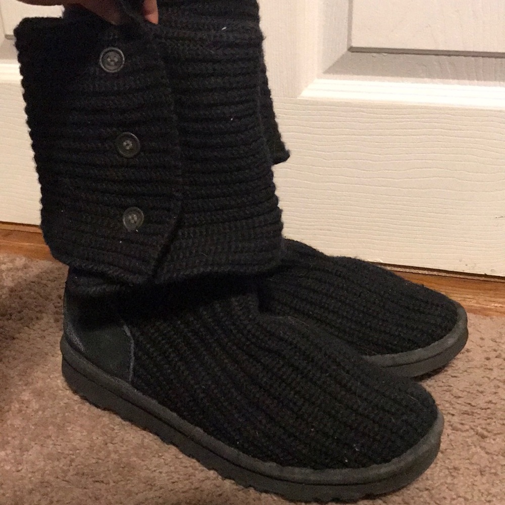 UGG Black Classic Knit Uggs (Wear Short AND Tall)
